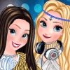 Dress Up Game: Anna And Elsa DJs