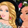 Dress Up Game: Cinderella And Moana Staycation