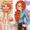 Dress Up Game: Princesses Getting Cozy: Chunky Knits